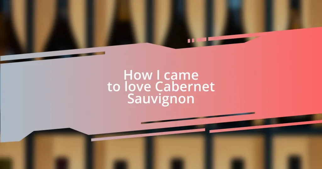 How I came to love Cabernet Sauvignon